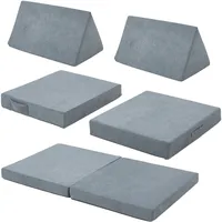 [en.casa] Spielsofa Norhulta 5-tlg. 120x66x46 cm Cord Grau