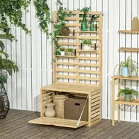 Outsunny Aufbewahrungsbox 80 x 45 x 160 cm Beige