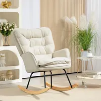 Homcom Schaukelstuhl mit Chenilleoptik Polyester 98,5 x 97 x