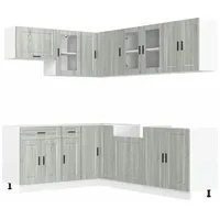 VidaXL Küchenschrank-Set Porto 11-tlg. Grau