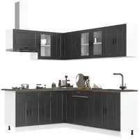VidaXL Küchenschrank-Set Porto 11-tlg. Schwarz