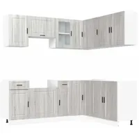 VidaXL Küchenschrank-Set Porto 11-tlg. Grau