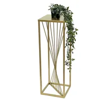DanDiBo Ambiente DanDiBo Blumenhocker Metall Gold Eckig 70 cm