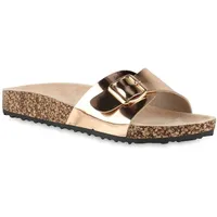 VAN HILL Damen Pantoletten Bequeme Profil-Sohle Schuhe 838956, Farbe: