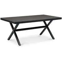 Idimex Gartentisch Schwarz, Kunststoff, Metall, Mode, 180x76x100 cm Gartenmöbel,