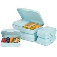 Hausfelder Brotdose flach mit Fächern, Jausenbox, Vesperbox, Brotdosen Set