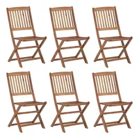 VidaXL Klappbare Gartenstühle 6 Stk. mit Kissen Massivholz Akazie