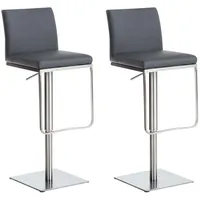 CLP 2er Set Barhocker Panama Kunstlederbezug I Höhenverstellbarer Barstuhl
