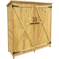 Wiltec Gartenhaus mit 2-flügelige Tür 1350x500x1540mm Fichtenholz mit Bitumendach