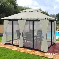 Swing&Harmonie Pavillon 3 x 4 m inkl. Seitenwände Beige