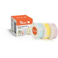 Peach Thermoetikettenband hellblau, hellgelb und pink | 12x40mm |