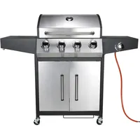 LIFERUN Edelstahl Gasgrill 4+1 Brenner,15 kw Gas Grillwagen BBQ