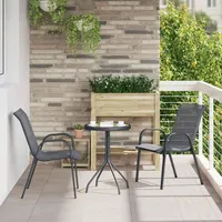 VidaXL Garten Bistro Set 3 pcs Grau Stahl