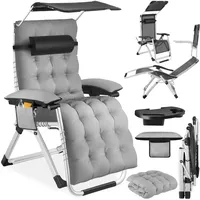 Tectake tectake® Sonnenliege, Cloud II klappbar, flexible Rückenlehne und