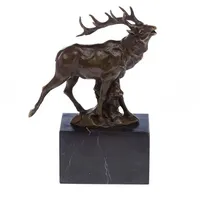 Aubaho Dekoobjekt Bronze röhrender Hirsch Bronzeskulptur Figur Skulptur Jäger