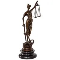 Aubaho Bronzeskulptur Justitia Justizia Bronzefigur Bronze Figur Skulptur Antik-Stil