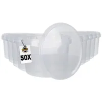 FixedByU 50 Eimer mit Deckel 3 Liter Rund Transparent