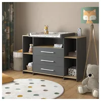 Vicco Wickelkommode Oskar, Anthrazit/Goldkraft Eiche, 143.2 x 93 cm