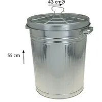 Koopmann International 55L Oskartonne Aschetonne mit Deckel Mülltonne Abfalleimer