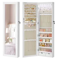 Songmics Schmuckschrank Berit mit Spiegel Wandmontage Weiß