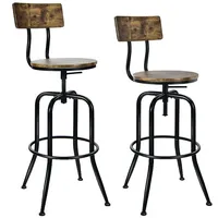 Costway Set aus 2 drehbaren Barhockern mit einer Sitzhöhe