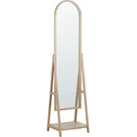 Beliani Stehspiegel, Hellbraun Holz, Oval, 39x170x57 cm Spiegel, Standspiegel
