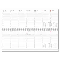 Adina 2026 ADINA Tischquerkalender 1W/1S Kartondeckel Schreibtischkalender Tischkalender 30x10cm