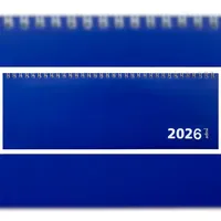 Adina 2026 ADINA Tischquerkalender 1W/1S blau Kartondeckel 30x10cm