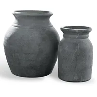 Loberon Vase 2er Set Molduc, Zwei unterschiedliche Designs, rustikaler