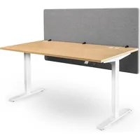 Ergotopia Tischtrennwand RGOFOC-160-G, grau, Akustik-Trennwand mit Textilbezug, 160 x