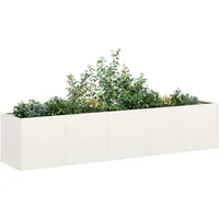 VidaXL Pflanzkübel Weiß 200x40x40 cm Kaltgewalzter Stahl -