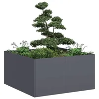 VidaXL Pflanzkübel Anthrazit 80x80x40 cm Kaltgewalzter Stahl