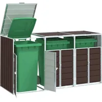 VidaXL Mülltonnenbox für 3 Tonnen Braun 216x81x115 cm Stahl