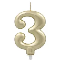 Papstar Zahlenkerze 7 cm gold 12 St.