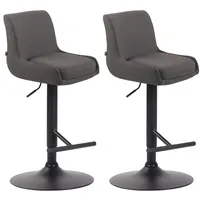 CLP 2er Set Barhocker Club Stoff dunkelgrau/schwarz