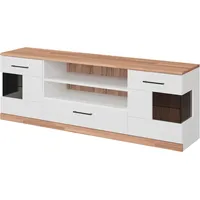 Home Affaire »Ribe,160cm breit,55cm hoch,Oberplatte massiv« Oberplatte Massivholz,schwarze Metall