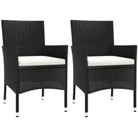 VidaXL Gartenstuhl mit Kissen 2 St. 362519  Schwarz 2