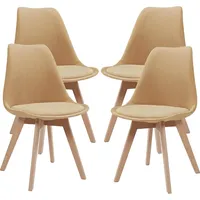 [en.casa] Esszimmerstuhl Fläten 4er Set Cord Senfgelb