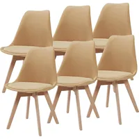 [en.casa] Esszimmerstuhl Fläten 6er Set Cord Senfgelb