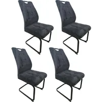 Hti-Living HTI-Living, Stühle, Schwingstuhl Marek Cord Dunkelgrau mit trendigem