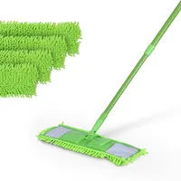 BestLivings Bodenwischer Set Chenille Grün inkl. 4 Ersatzbezüge Grün