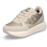SUN68 Sneaker Big Ally Teddy Fur in Beige Gold