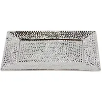 I.GE.A. Dekotablett Keramik-Schale 28 cm Silber