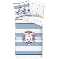 Muller Textil Selin Gestreift Blau 135 x 200 cm