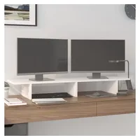 VidaXL Monitorständer Weiß 100x27x15 cm Massivholz Kiefer