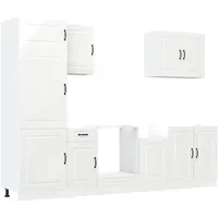 VidaXL Küchenschrank-Set Kalmar 7-tlg. Hochglanz Weiß