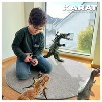 Karat homeliving Kinderspielteppich Crocodile Rund Silbergrau