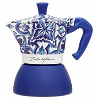 Bialetti 5356, Espressokocher, Weiss, Blau