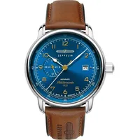 Zeppelin Herrenuhr Automatik 100 Jahre Méditerranée Braun/Blau