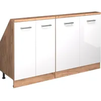 Vicco Dachschrägenschrank-Set Rion, Goldkraft Eiche/Weiß Hochglanz, 2er Set